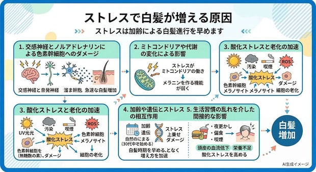 ストレスで白髪が増える原因