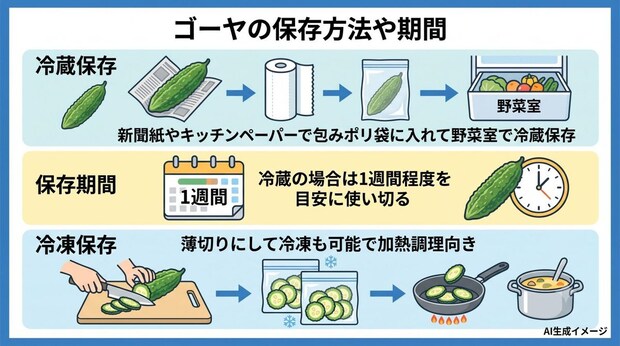 ゴーヤの保存方法や期間