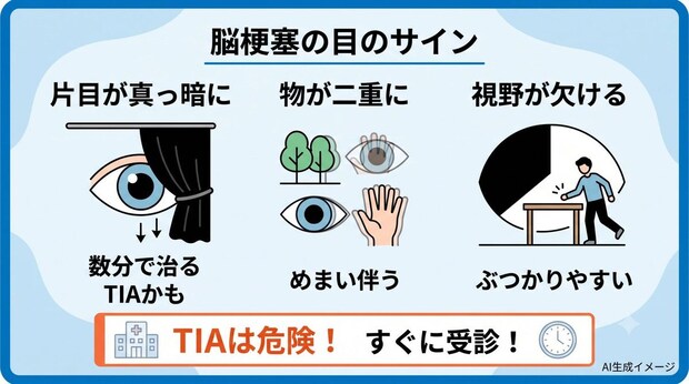 脳梗塞を発症すると目にどんな初期症状が現れる?