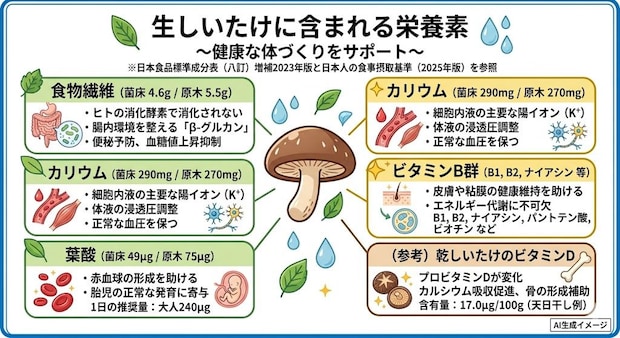 生しいたけに含まれる栄養素