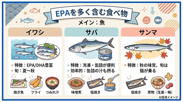 EPAが多く含まれている食べ物