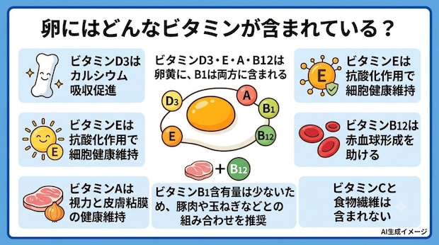 卵にはどんなビタミンが含まれている?