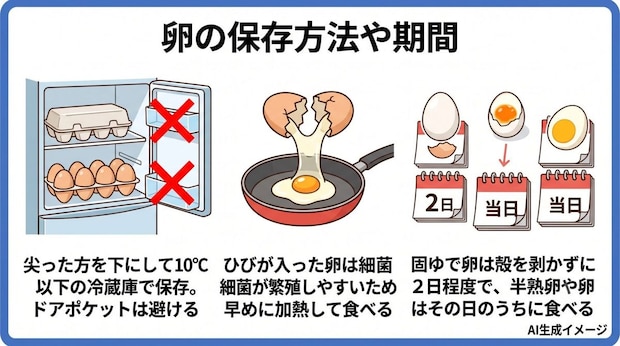 卵の保存方法や期間