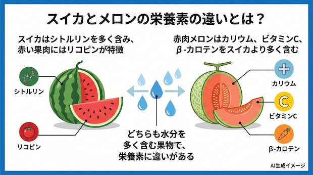 スイカとメロンの栄養素の違いとは？