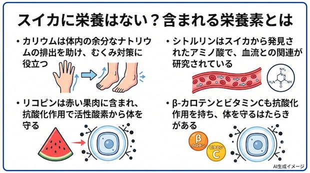 スイカに栄養はない?含まれる栄養素とは