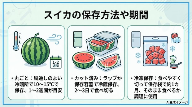 スイカの保存方法や期間
