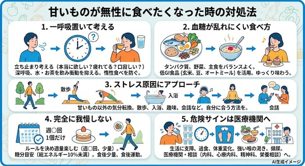 甘いものが無性に食べたくなった時の対処法