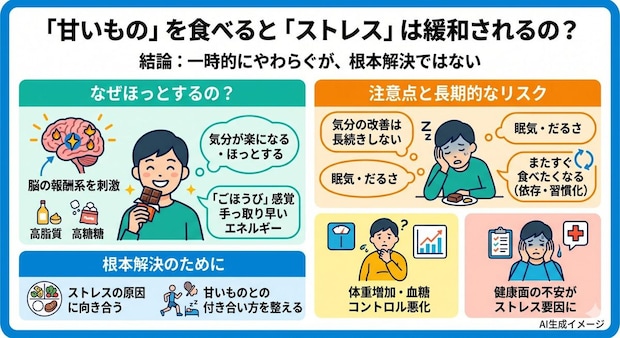 「甘いもの」を食べると「ストレス」は緩和されるの?