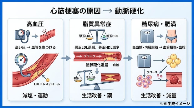 心筋梗塞を発症する原因