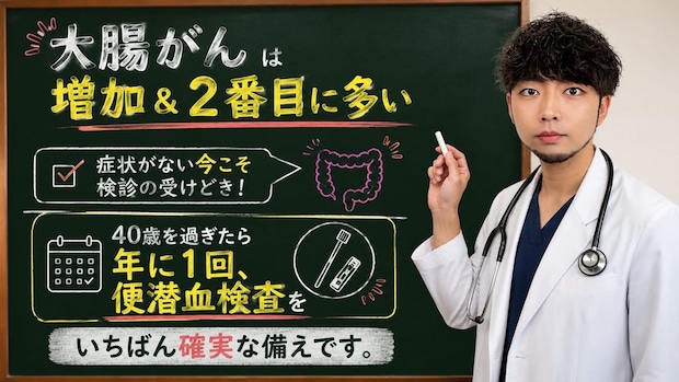 大腸がんは今の日本で最も罹患者数が増えている