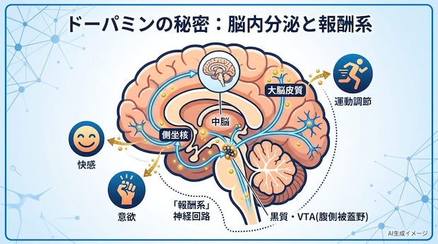 「ドーパミン」はどこから分泌されるの?