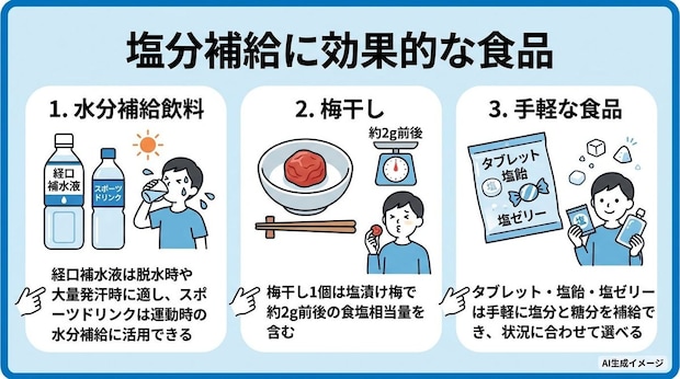 塩分補給に効果的な食品