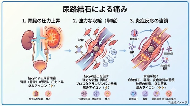 尿路結石を発症すると痛みを感じる原因