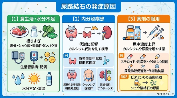 尿路結石を発症する原因