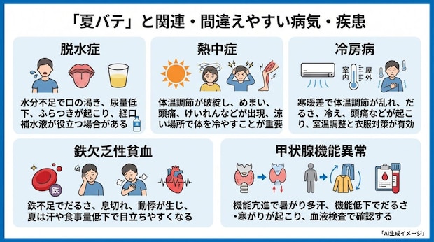 「夏バテ」と関連・間違えやすい病気・疾患