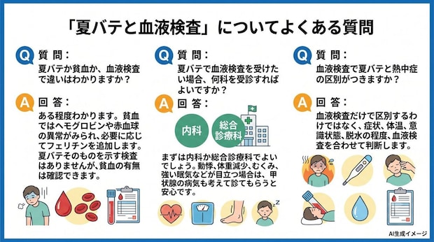 「夏バテと血液検査」についてよくある質問