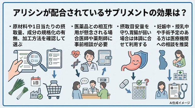 アリシンが配合されているサプリメントの効果は?