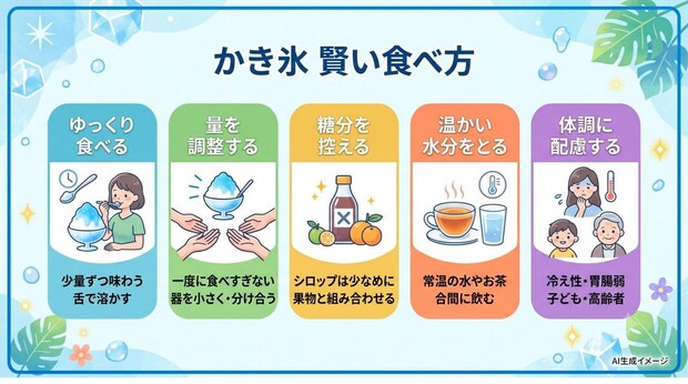 かき氷を食べる際の注意点
