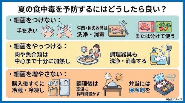 夏の食中毒を予防するにはどうしたら良い？