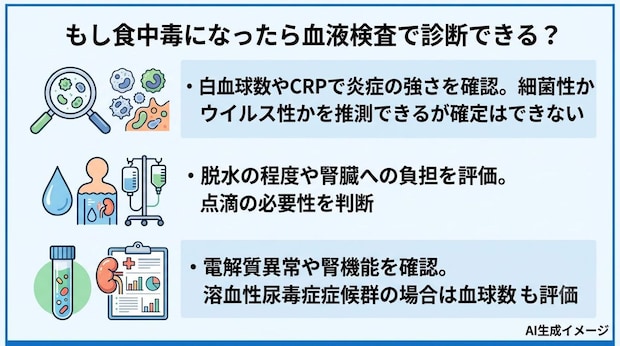 もし食中毒になったら血液検査で診断できる？