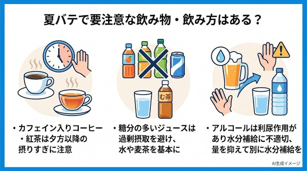 夏バテで要注意な飲み物・飲み方はある？