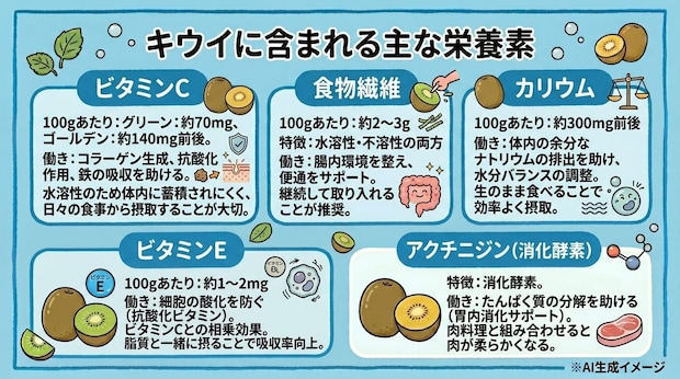 キウイに含まれる栄養素