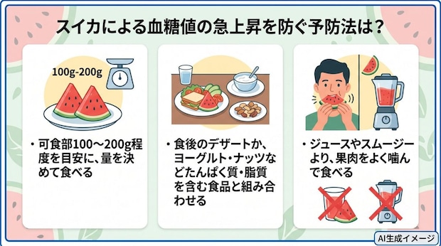 スイカによる血糖値の急上昇を防ぐ予防法は？