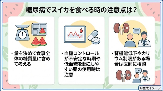 糖尿病でスイカを食べる時の注意点は？
