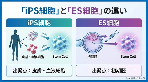 iPS細胞とES細胞の違いとは？
