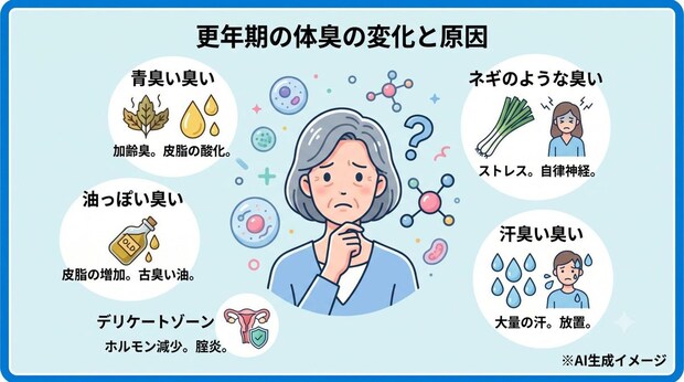 女性ホルモンの分泌が低下すると体臭はどんな臭いがする？