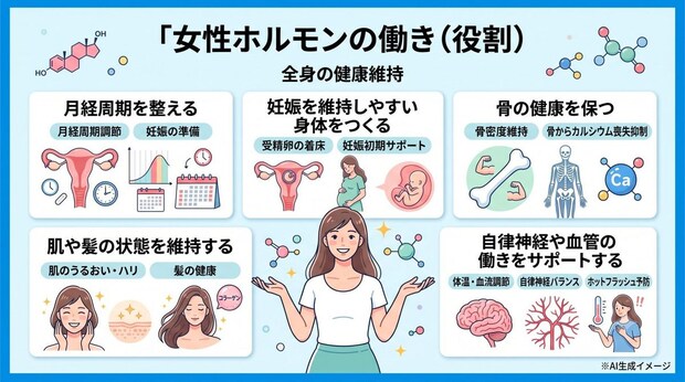 女性ホルモンの働き（役割）
