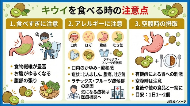 キウイを食べる時の注意点