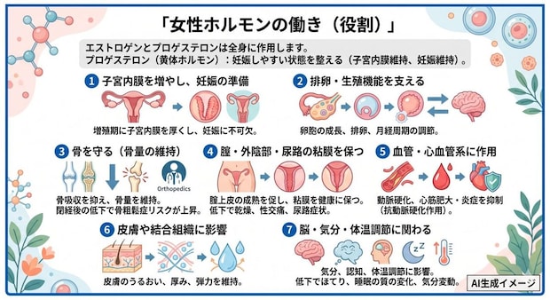 女性ホルモンの働き（役割）