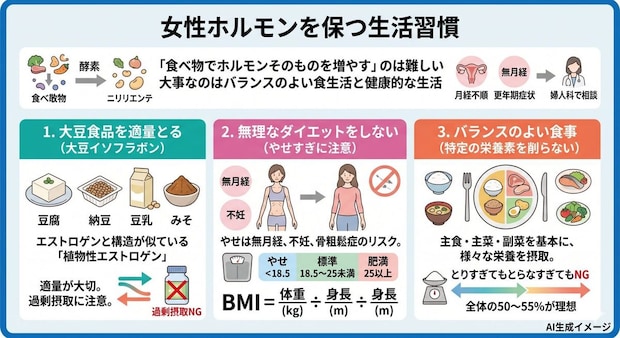 女性ホルモンの分泌を増やす食べ物