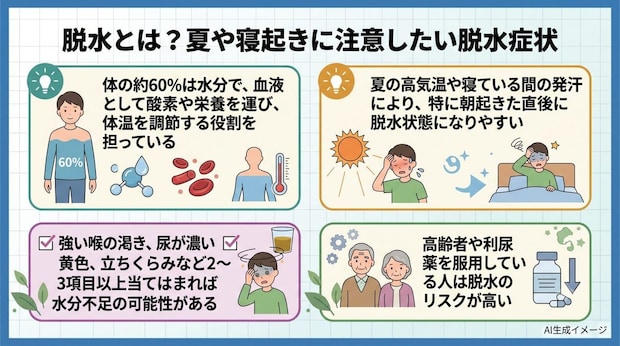 脱水とは？夏や寝起きに注意したい脱水症状