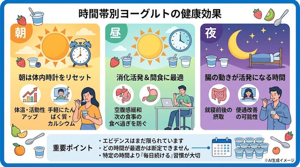 時間帯別ヨーグルトの健康効果