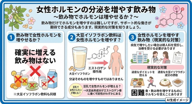 女性ホルモンの分泌を増やす飲み物