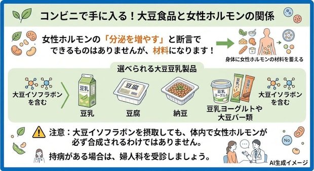 コンビニで簡単に手に入る女性ホルモンの分泌を増やす食べ物・飲み物