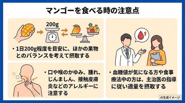 マンゴーを食べる時の注意点