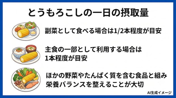 とうもろこしの一日の摂取量