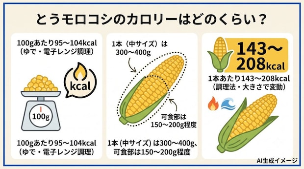 とうもろこしのカロリーはどのくらい？