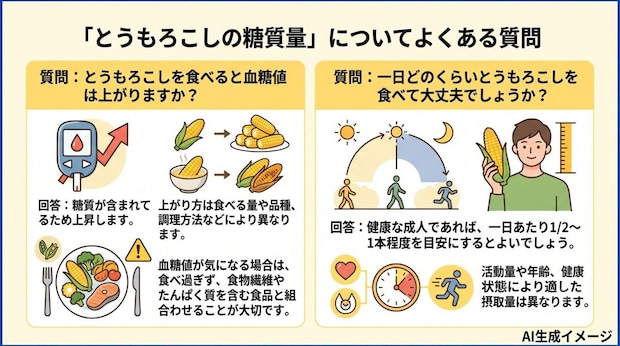 「とうもろこしの糖質量」についてよくある質問