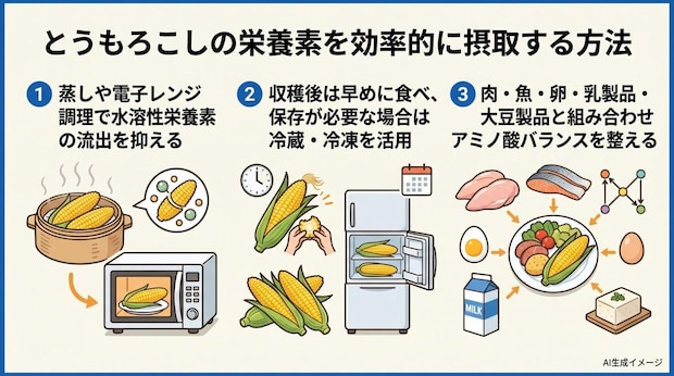 とうもろこしの栄養素を効率的に摂取する方法