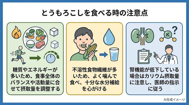 とうもろこしを食べる時の注意点