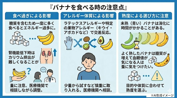 バナナを食べる時の注意点
