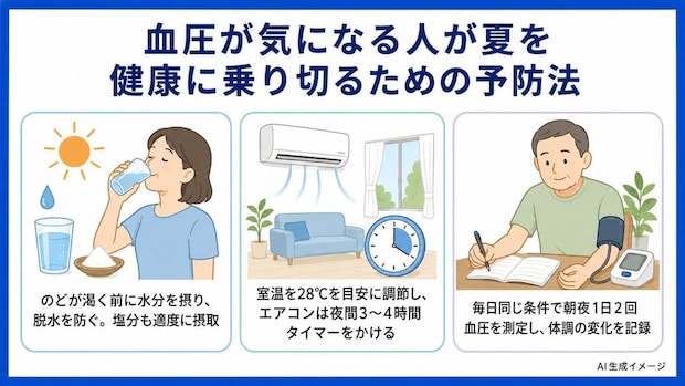 血圧が気になる人が夏を健康に乗り切るための予防法