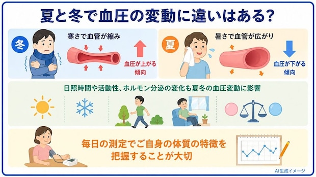 夏と冬で血圧の変動に違いはある?