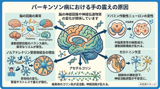 パーキンソン病を発症すると手が震える原因