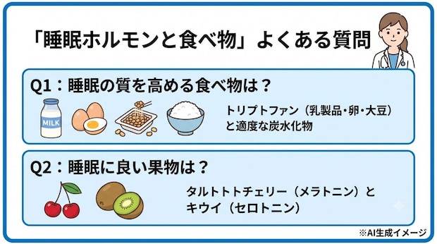 「睡眠ホルモンと食べ物」についてよくある質問