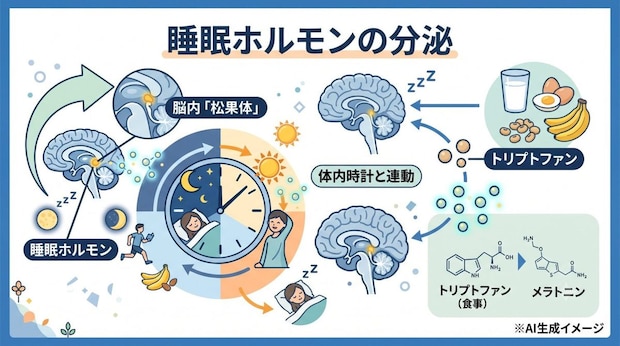 睡眠ホルモンはどこから分泌されるの?